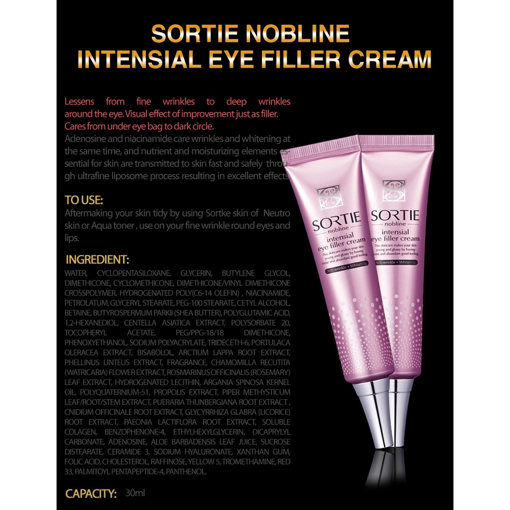 Ảnh Bộ dưỡng chống nhăn và mờ thâm quầng mắt Sortie Nobline Intensial Eye Filler Cream Set 2