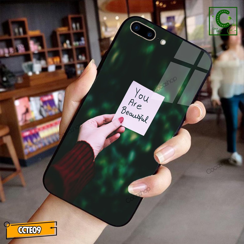 Ốp lưng iphone mặt kính sáng bóng - You are beautiful- 6/6plus/6s/6splus/7/7plus/8/8plus/x/.....