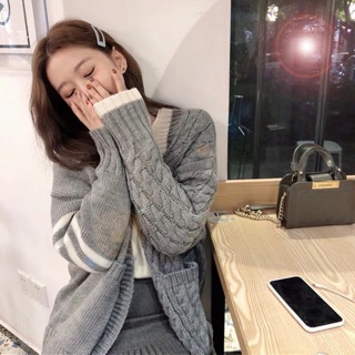 Áo cadigan len vặn thừng dày dặn thời trang nữ