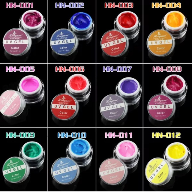 Set 12 màu gel đắp hoa nổi 4D Không dunhf lưu huỳnh