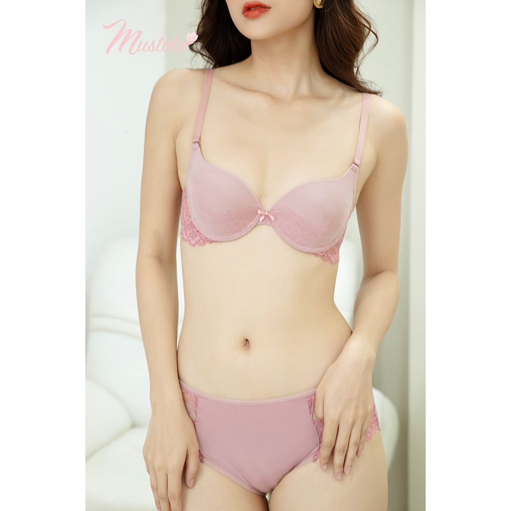 Ảnh Áo Lót Nữ Mustoto Mút Vừa 2,5cm Có Gọng Nâng Phối Lưới (MA46) 4