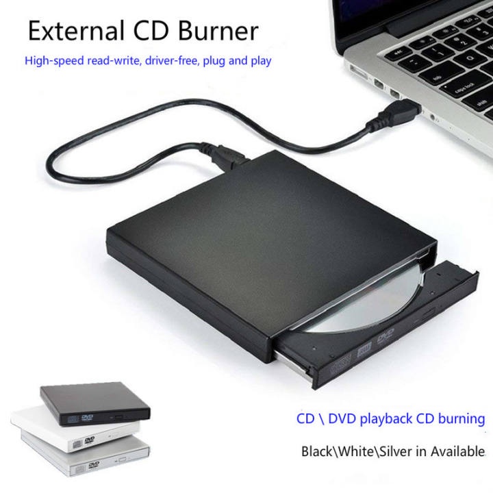 à đọc đĩa DVD-RW dây cắm USB 2.0 đầu đọc DVD quang học dành cho ổ cứng ngoài và máy tính xách tay - INTL-198-123BOXVN