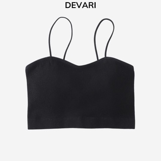 Áo bra nữ 2 dây đệm mút mỏng ôm ngực gân tăm đẹp và dễ thương DEVARI B7719