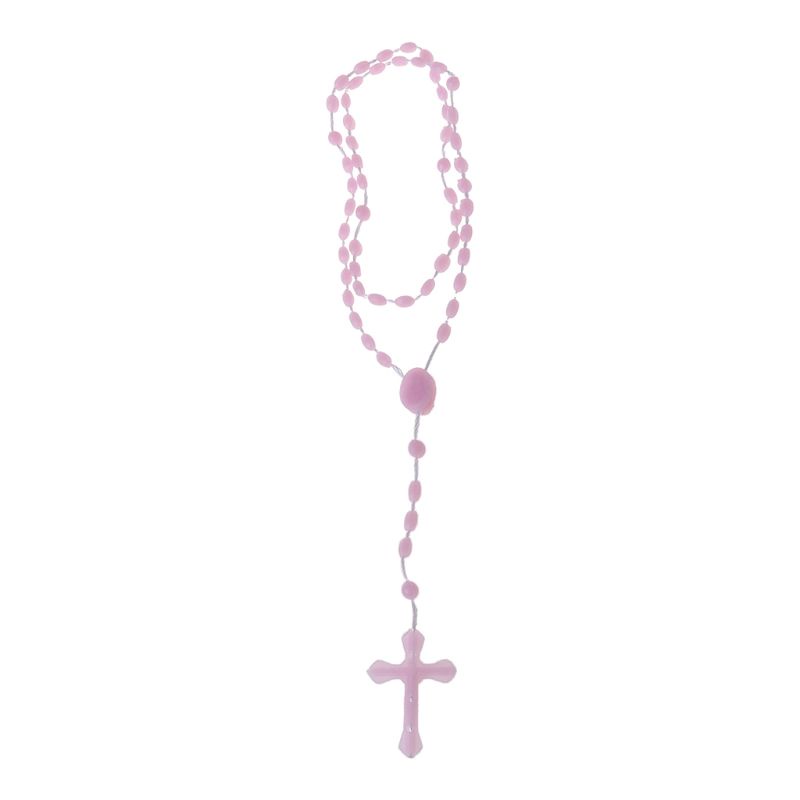 Plastic Rosary Beads Luminous Necklace Catholicism Prayer Religious Jewelry