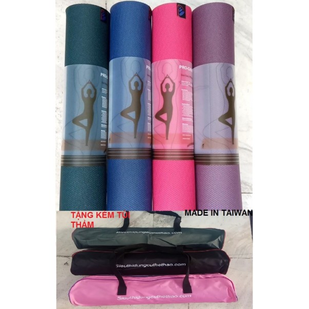 THẢM TÂP YOGA TPE PROCARE  SIÊU BÁM-SIÊU BỀN - TẶNG TÚI ĐỰNG THẢM