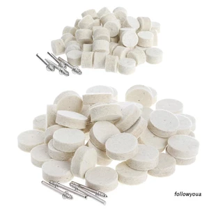 Bộ 50 miếng đệm len đánh bóng xe 13mm và 4 trục đầu nối 3.15mm