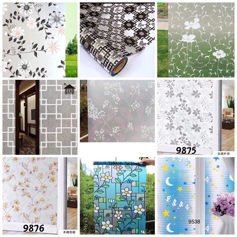 Giấy Dán Kính Hoa Văn, Decal Dán Kính Che Mờ, Chống Nắng | Shopee Việt Nam