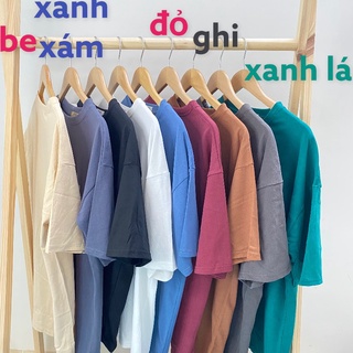 Áo phông thun nữ nam 3158 form rộng in hình 3 vuông chất liệu cotton mát mẻ