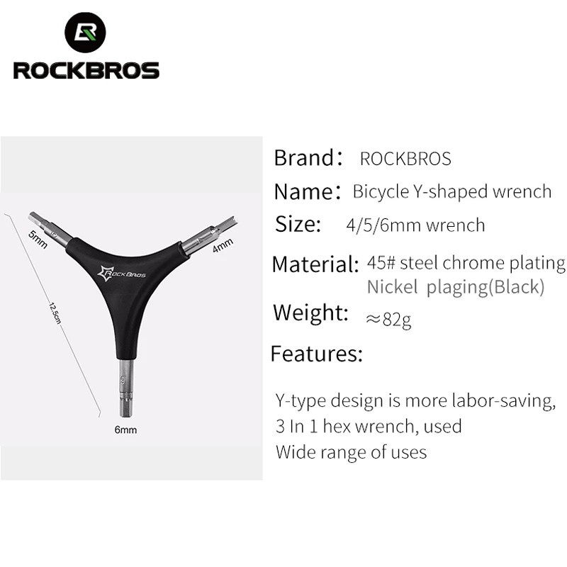 ROCKBROS Xe Đạp Nói Cờ Lê Đa Năng Tam Giác Cờ Lê 3 Trong 1 Xe Đạp Tay Di Động Bộ Dụng Cụ Sửa Chữa