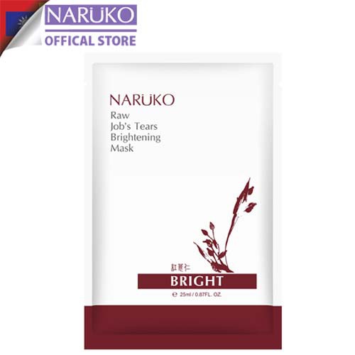 Ảnh Hộp 10 Miếng Mặt Nạ Sáng Da Ý DĨ Nhân Đỏ Trắng Naruko Raw Job’s Tears Brightening 25ml/miếng (Bản Đài) 1
