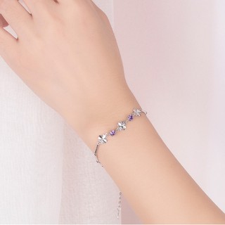 Lắc tay cỏ 4 lá may mắn BH366 khắc s925