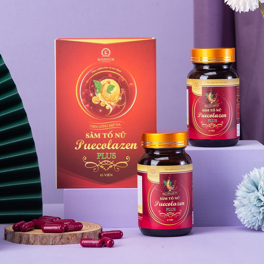 Ảnh Viên uống đẹp da Sâm tố nữ Puecolazen Plus Kohinoor 45 viên 4
