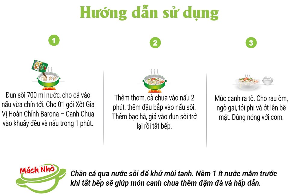 Mô tả Gia Vị Canh Chua Barona 80g chay mặn dùng được, tươi ngon chuẩn vị không cần nêm nếm - 3