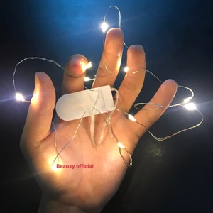 Đèn Led Dây Trang Trí Ánh Vàng - Sẵn Pin - Dài 1m x10 Bóng Đèn Led - Trang Trí Tiệc Cưới, Giáng Sinh, Sinh Nhật, Hộp Quà