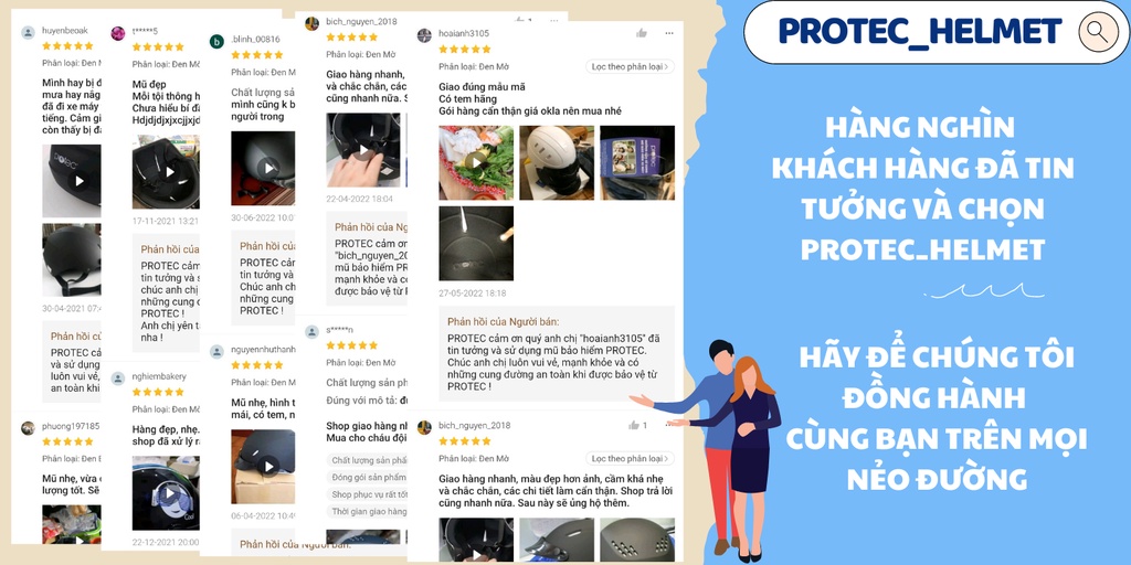 Mô tả Mũ bảo hiểm nửa đầu không kính Protec VIC, thời trang, an toàn, chắc chắn, êm nhẹ cho người đội - 3