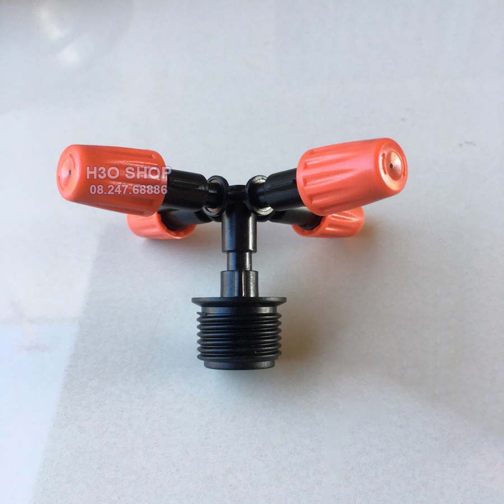 Béc phun sương 4 hướng cam, tùy chọn chân nối, béc phun sương tưới cây, tưới lan, làm mát không khí