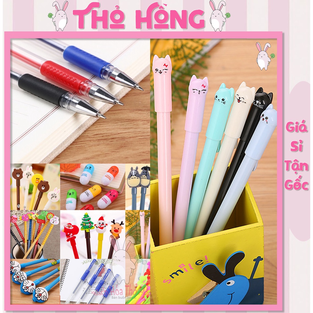 🖊️ COMBO 3 BÚT NƯỚC MỰC ĐEN – NHIỀU HÌNH DỄ THƯƠNG 🎀 Đầu Bút Hoạt Hình Ngộ Nghĩnh, Ngòi Viết Mượt