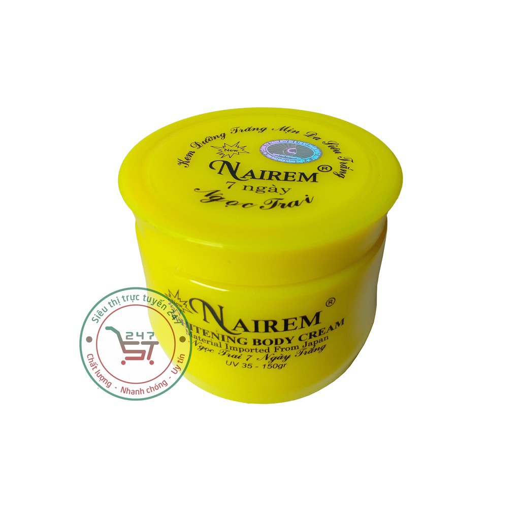 Kem body Trắng da toàn thân ngừa Lão hóa mờ Tàn nhang Nairem 150g (Vàng)
