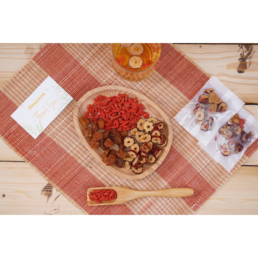 Ảnh Trà Dưỡng Tâm Long Nhãn Táo Đỏ Kỷ Tử Camifarm tốt cho sức khỏe gói 10g 3