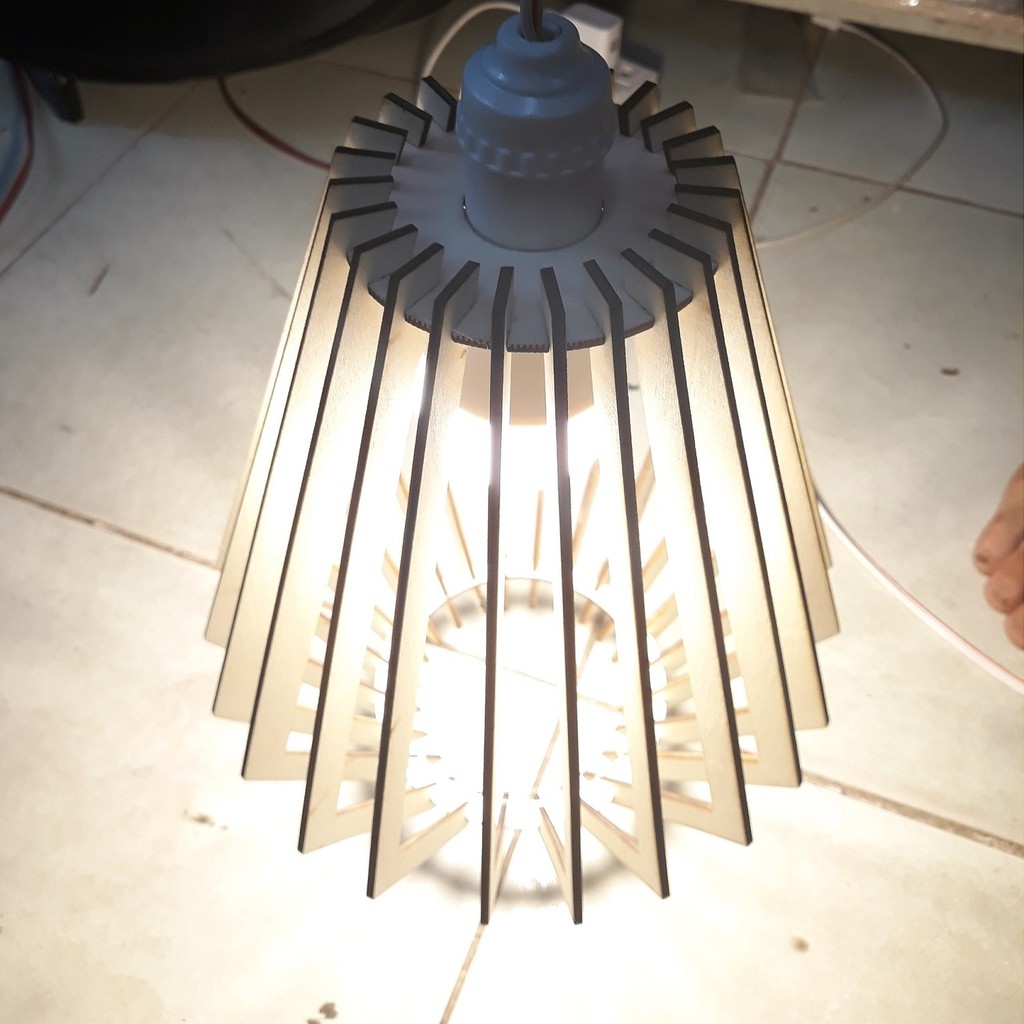 Đèn Gỗ DIY 058 thả trần trang trí