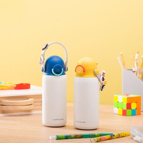 Bình giữ nhiệt trẻ em LocknLock DIY Strap Tumbler LHC3283 350ml Sticker dễ thương K-MALL