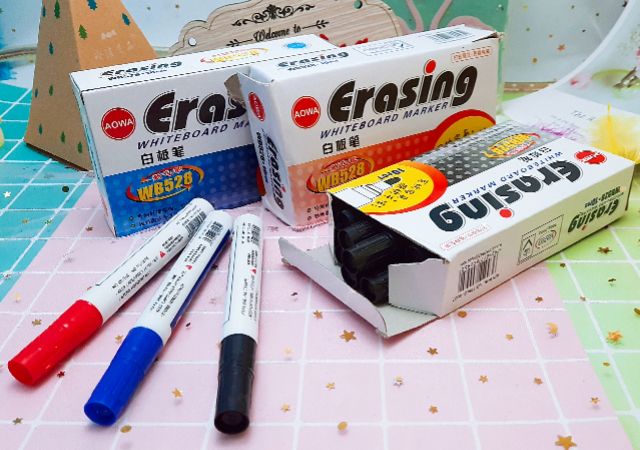 🖊️ COMBO 3 BÚT DẠ VIẾT BẢNG TRẮNG – MỰC ĐỀU, NÉT ĐẬM, VIẾT LÂU 🏫