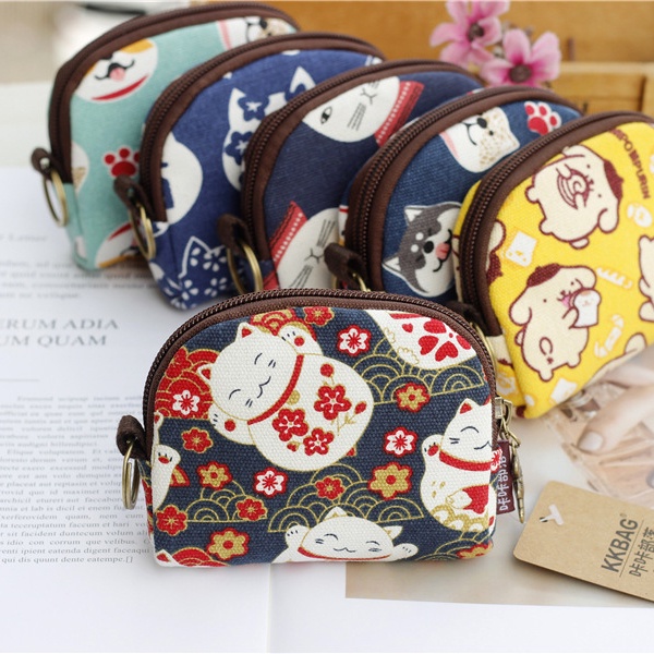 2026 Phong Cách Mới Nhật Bản Dễ Thương Ví Đựng Tiền Xu Canvas Mini Túi Đựng Tiền Xu Nhỏ Túi Vải Ly Hợp Túi Chìa Khóa Vải Di Động Thẻ Đồng Xu Tai Nghe Son Môi Bảo Quản Vải