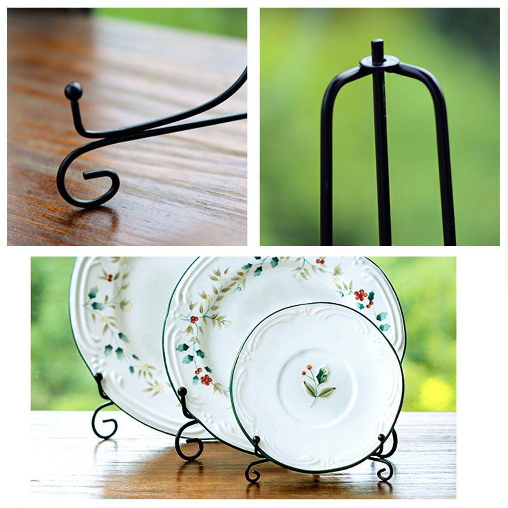 Giá đỡ đĩa/sách/ảnh tự nhiên, thủ công, bệt sắt đen