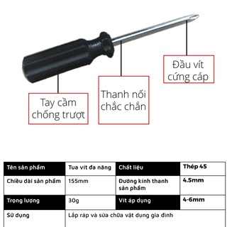 Tua Vít Cầm Tay FIVO OP02 Nhỏ Gọn, Tiện Dụng Lắp Ráp Và Sửa Chữa Vật Dụng Gia Đình, Màu ngẫu nhiên (5mmx155mm)