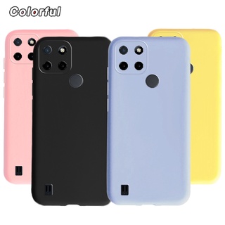 Ốp điện thoại mềm màu trơn đơn giản thời trang cho Oppo Realme C21Y 6.5 Inch