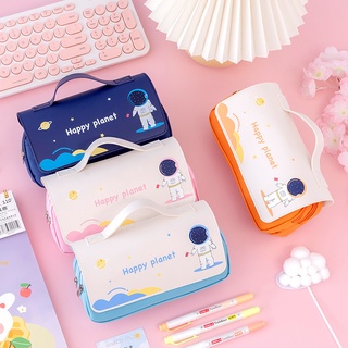 Túi đựng bút hai lớp đa năng sức chứa lớn thiết kế dễ thương sáng tạo dành cho học sinh