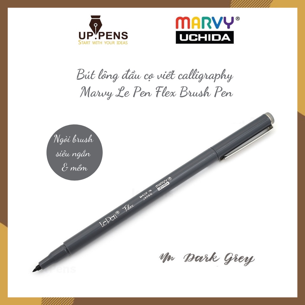 Marvy Le Pen Flex Brush Pen- Dark Grey