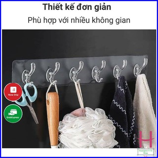 Thanh Treo Đồ Dán Tường 6 Móc Liền Mạch Trong Suốt Siêu Chắc Chắn { H }