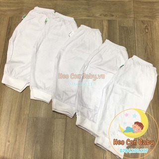 Quần dài cho bé sơ sinh màu trắng ống bo (3-13kg)/ Quần cotton mềm mát cho bé