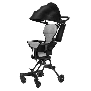 Dụng cụ đi bộ cho bé mới Xe đẩy em bé siêu nhẹ bốn bánh hai chiều Xe đẩy em bé gấp gọn một lần/đèn xe đẩy em bé gấp gọn