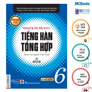 Sách - Combo Tiếng Hàn Tổng Hợp cao cấp 6 sách bài học và bài tập (đen trắng) - MCBooks Chính Hãng