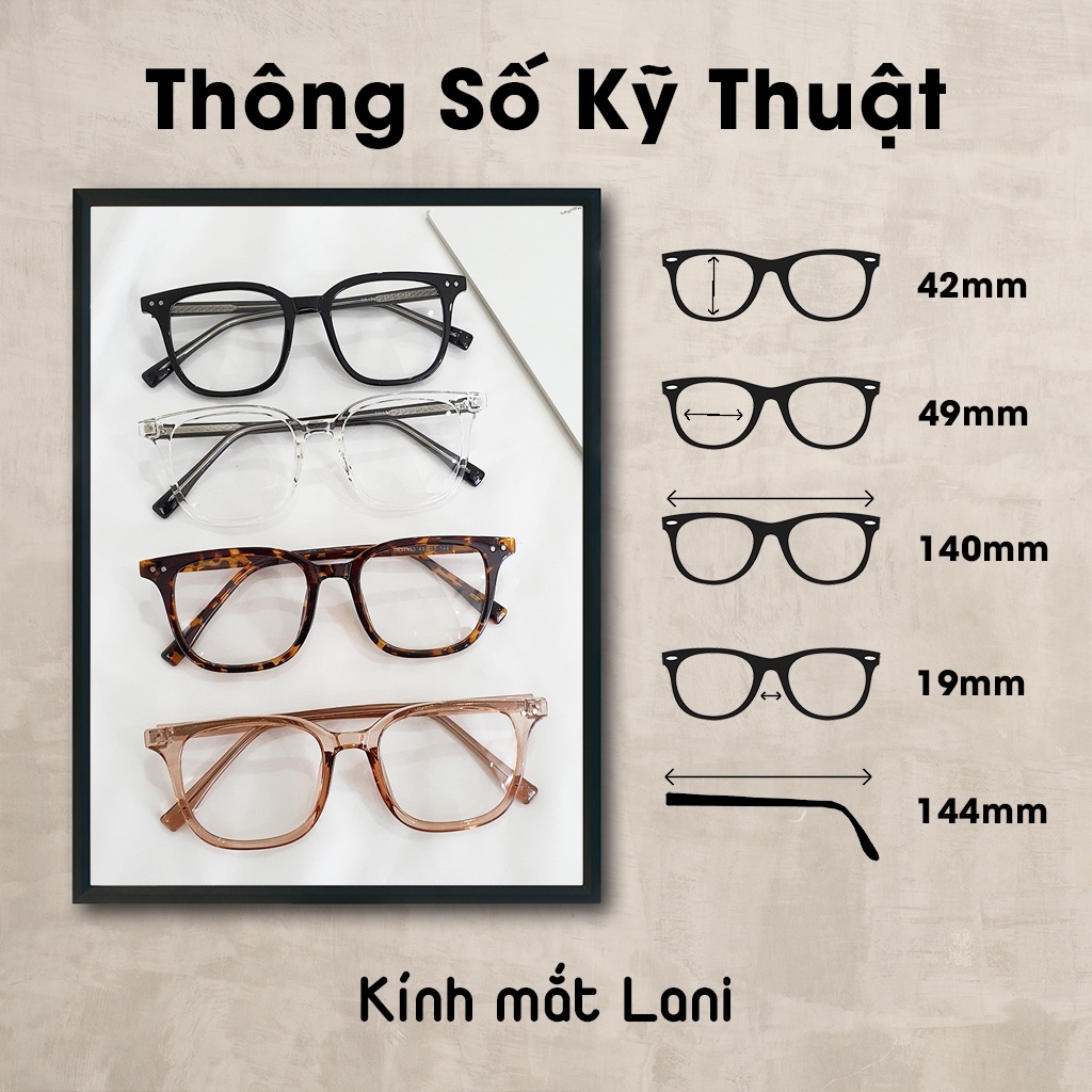 Ảnh Gọng kính cận Unisex dáng vuông lõi thép cứng cáp  LANI 7112 - Lắp mắt cận có độ theo yêu cầu 1