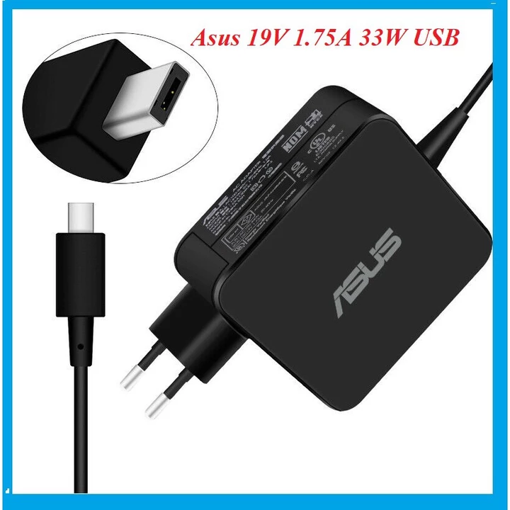 🌟QUA SỬ DỤNG-CŨ ZIN 🌟 SẠC LAPTOP ASUS E200H E200HA E200 - (Asus 19V 1.75A 1,75 a33W) USB Chân Vuông