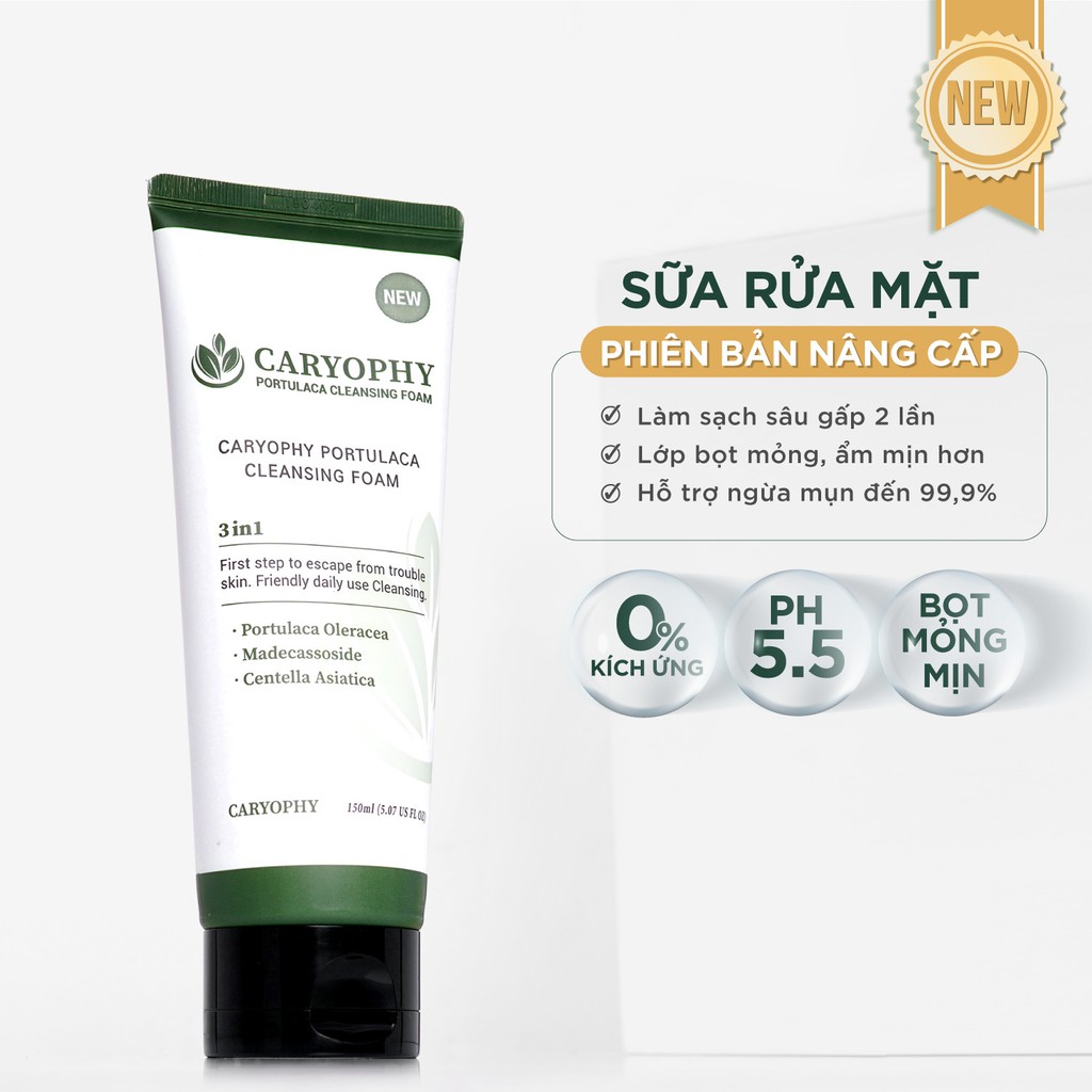 Ảnh Sữa Rửa Mặt Caryophy Portulaca Cleansing Foarm 150ml Mẫu Mới 1