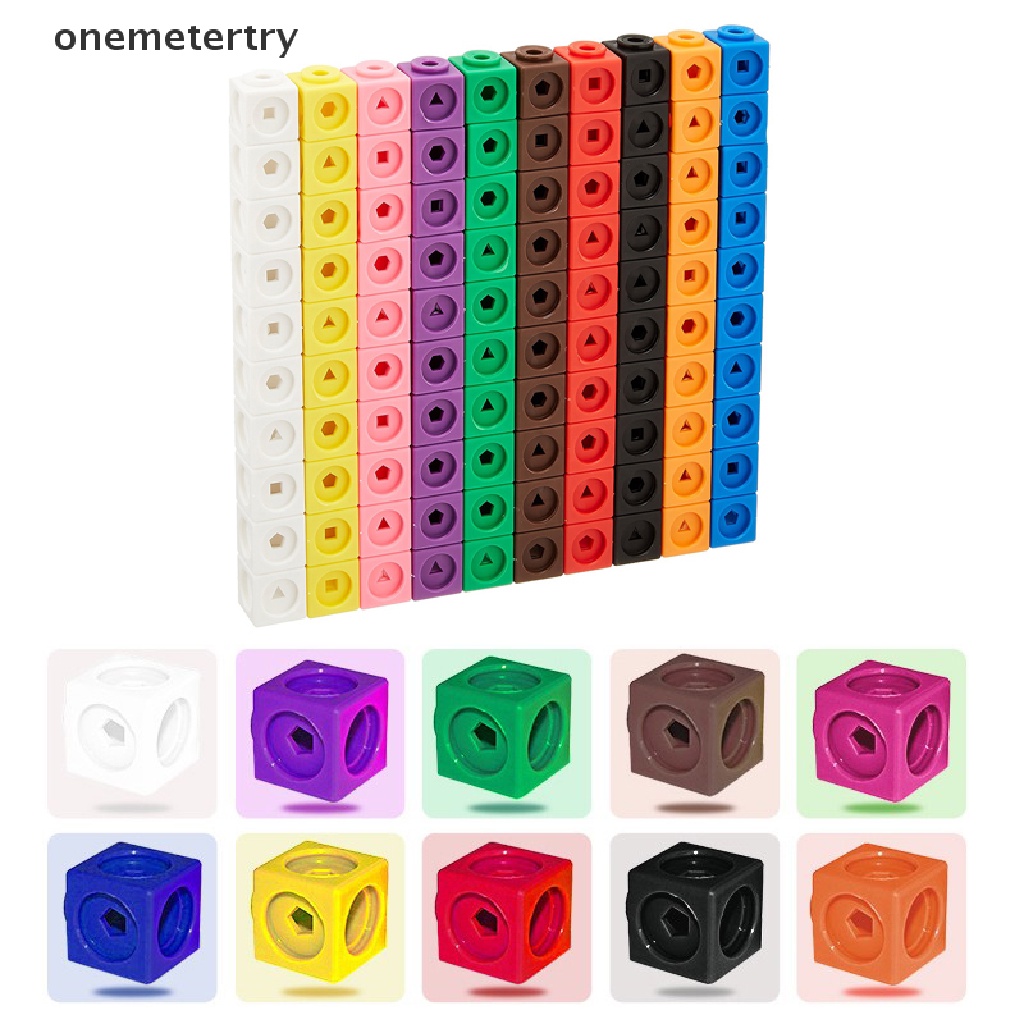 【ONEM】 10 Colors Graphics Math Link Cubes Baby Geometric Counting Cubes ...