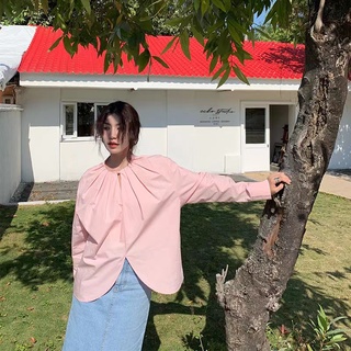 Áo Sơ Mi Nữ Dài Tay Dáng Rộng Phong Cách Hàn Quốc Baju Baju Wanita Lengan Panjang Hàng Mới Có Sẵn