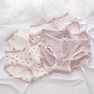 Quần Lót Cotton Tím Khoai Tây Lưng Vừa Thoáng Khí Cho Nữ