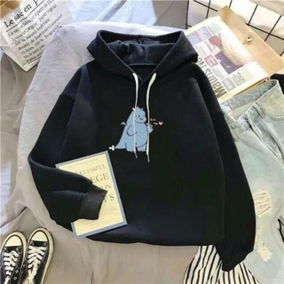 Áo hoodie nam nữ unisex chất nỉ bông tàu 2 lớp dày dặn in hình khủng long bắn tim - Áo sweater nam nữ Unisex