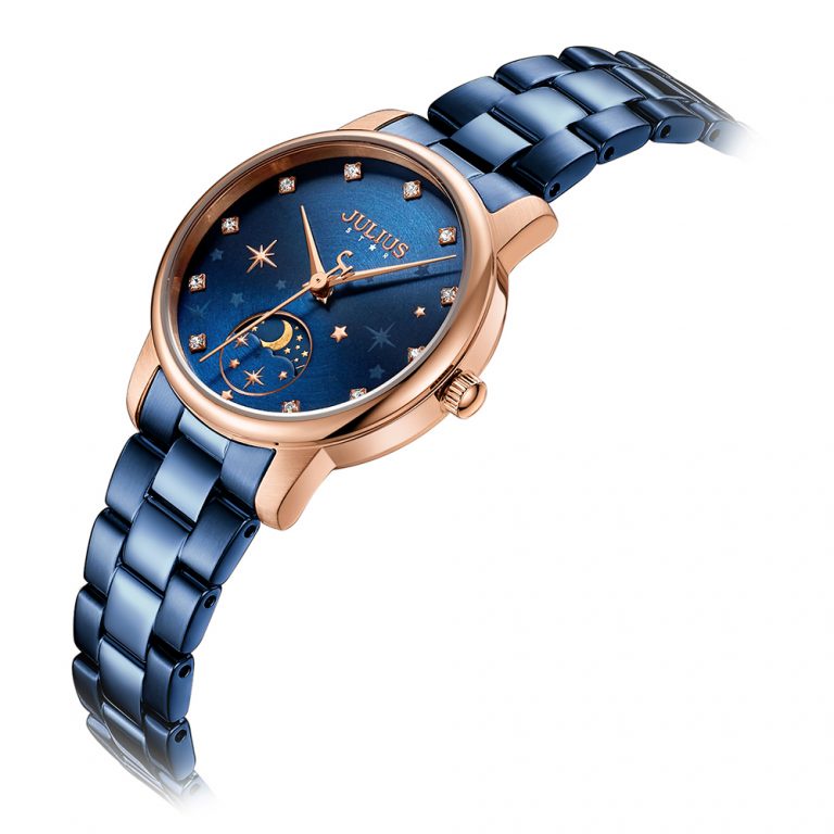 Đồng Hồ Nữ JS-029C Kính Sapphire Julius Star Hàn Quốc Dây Thép