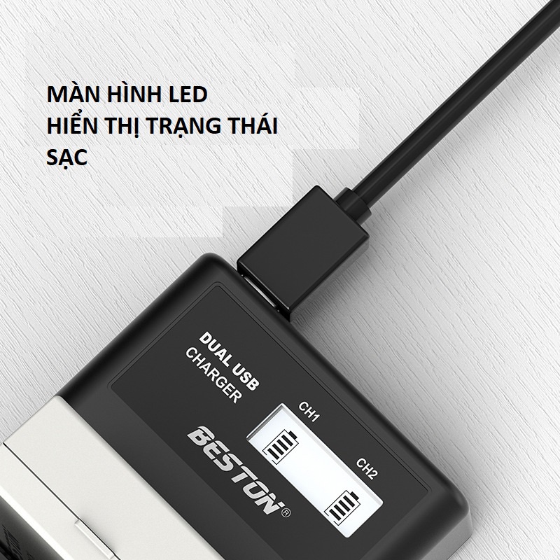 HN  Bộ Pin LP-E8 1800mAh + Sạc Beston Dùng Cho Máy Ảnh Canon EOS 550D 600D 650D 700D Kiss X4 X5 X6i