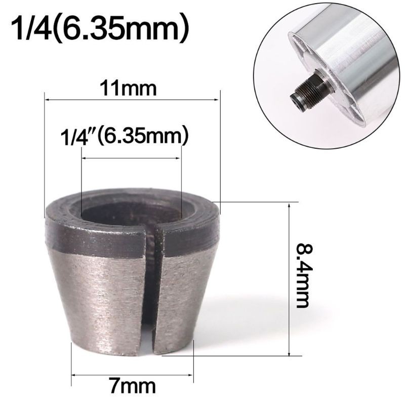 Đầu Kẹp Mũi Khoan 6mm 6.35mm 8mm Tiện Dụng