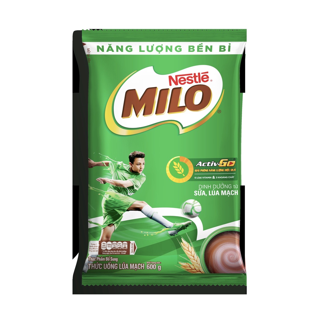 Thực phẩm bổ sung thức uống lúa mạch Nestlé Milo 600g
