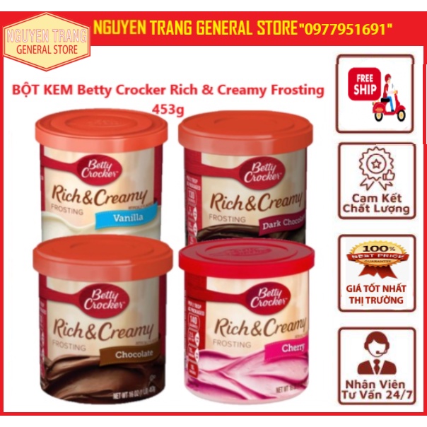 BỘt Kem Betty Crocker Rich And Creamy Frosting 453g Shopee Việt Nam