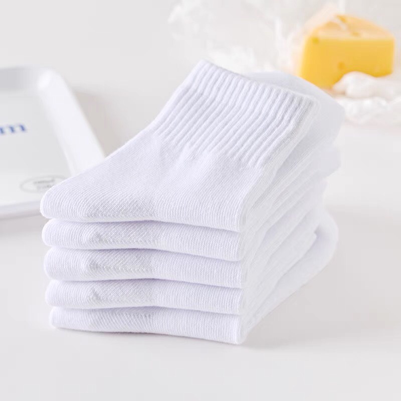 Tất vớ nam nữ cổ ngắn 3B trắng học sinh phong cách Hàn Quốc [ảnh thật]