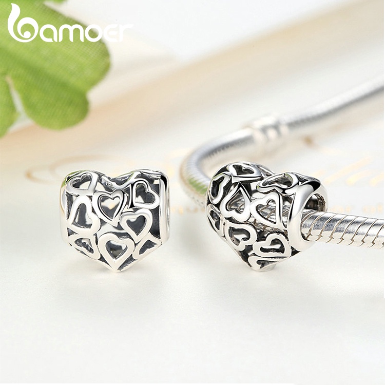 Charm trái tim Bamoer AIC017 phụ kiện cho vòng tay thời trang